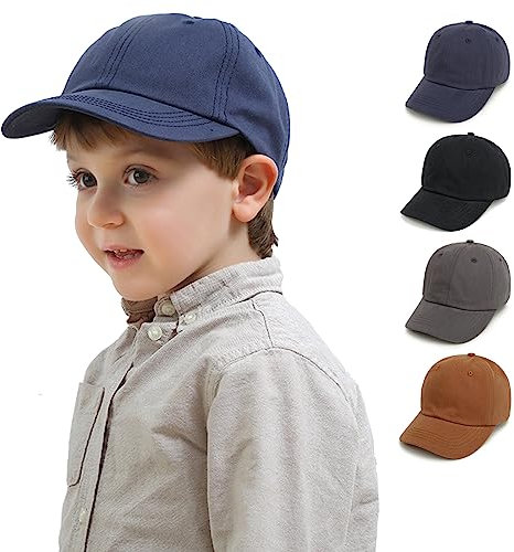 YANWANG Baby Kinder Solide Farbe Baseballkappen Einstellbare Baumwolle Sonnenhut für Kleinkind Jungen Mädchen(Navy Blue,2-5Jahre)