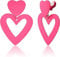 Jerywe Clip Auf Ohrringe füR Frauen Lange Double Herzohrringe Baumeln Tiefes Rosa Liebe Herz Tropfen Ohrringe Valentinstag Muttertag Geburtstag Mode Herz Ohrring Geschenke