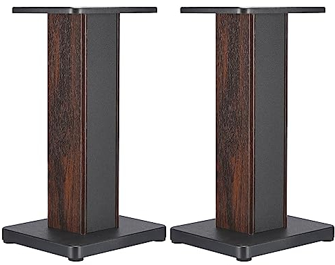 sourcing map Bois Grain Enceinte Pieds 1 Paire 19.7 Pouce (50cm) Universel Haut-Parleur Support Évidé Supports Amélioré Audio Écoute pour Maison Théâtre Cinéma