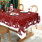 Yrendenge Weihnachtstischdecke Rot Tischdecke Abwaschbar Outdoor Tischtuch Rechteckig wasserdichte, Cartoon Häuser Baum Elch Tablecloth für Winter Ferien Wohnkultur, 130 x 220 cm