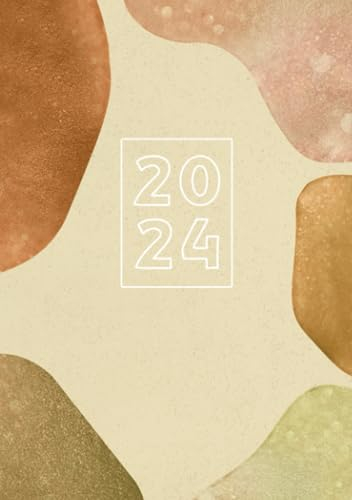 2024: A5 Kalender Planer | 1 Woche auf 2 Seiten | Jan - Dez Wochenplaner | Aquarell Art Buchkalender | Kalenderbuch Terminkalender | Wochenkalender Terminplaner | Jahresplaner Taschenkalender