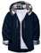 SwissWell Chemise en flanelle pour homme, chemise décontractée à manches longues avec capuche, chemise de bûcheron à carreaux avec bouton et poche, 3401 Bleu marine, M