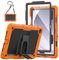 SEYMAC Custodia per Samsung Galaxy Tab A9 Plus 11 2023, Protezione Completa a 3 Strati per il Corpo con Supporto Pieghevole, Proteggi Schermo, Tracolla, Custodia per Samsung Tab A9+, Arancione