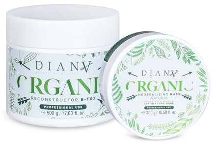 DIANA BEAUTY CREATIVE - B-Tox für Haare und Haarmaske, Kleines Set, Haarkur mit Zusatz von Aldehydsäure und Kokosnussbutter, Haarregeneration, Haarpflege - Organic, 500g + 300g
