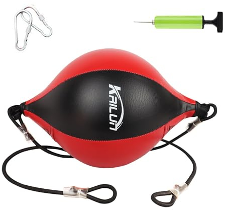 Boxe Reflex Ball Punching Ball Double End avec Corde élastique Renforcée Sac de Frappe Porte Résistant à L'usure Sac de Frappe Vitesse Unisexe pour Fitness Thaï et Sports de Combat