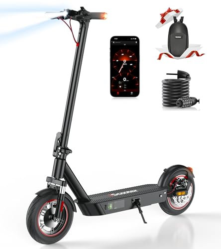 iScooter i10Plus Electric Scooter Adult, Fast Electric Scooter with APP Control, 50KM Range & 4 Speed Levels, Dual Suspensions, 3 Braking Systems and Turn Signals