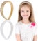 COMNICO 2 Stück Glitzer Stirnbänder für Mädchen Niedliche Glitzernde Breite Dicke Stirnbänder Bling Rutschfestes Haarband Regenbogen-Pailletten Haarschmuck (Weiß, Gold, Einheitsgröße)