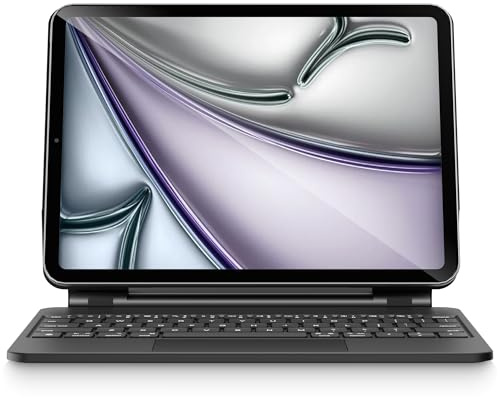 pekarejue Magic Keyboard Case per iPad Pro 11 (M4) 2024: Smart Multi-Touch Trackpad, retroilluminazione RGB, riga funzioni, nero