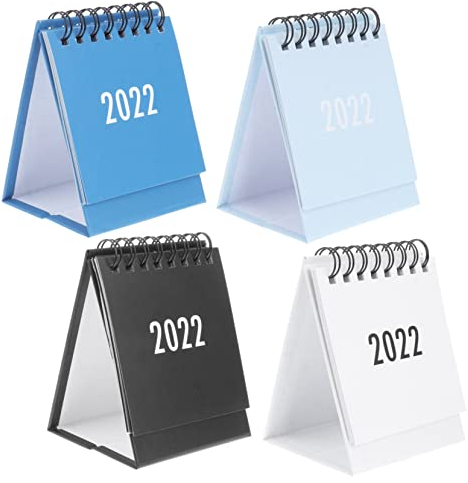 FUNOMOCYA 4 Stück Tischkalender 2022 Kleiner Blätterkalender Desktop-kalender 2021 Tageskalender 2022 Chinesischer Kalender Indoor-kalender 2022 Tisch-flip-kalender 2022 Klein 2022 Papier