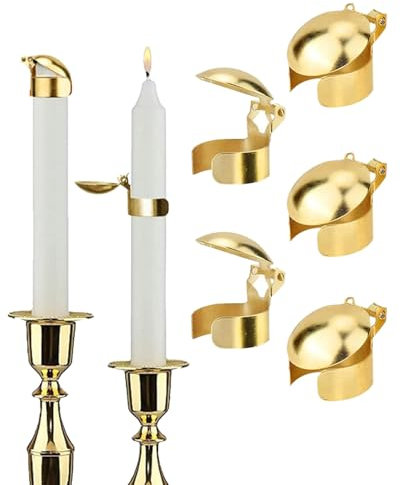 5Pcs Automatischer Kerzenlöscher Gold Automatischer schwedischer Kerzenlöscher, Taper Automatischer Kerzenlöscher, Kerzenpflegeset Kerzen-Werkzeuge, sicheres Auslösen der Flamme, Schmelzstopper
