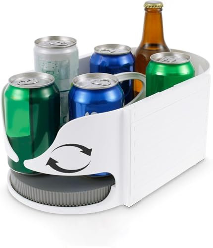 Lazy Susan Drehteller,Drehteller Kühlschrank Organizer,mit Griff,Drehbarer Organizer mit großem Fassungsvermögen,Kühlschrank-Stapelbox,für Biergetränke, Lebensmittel in Flaschen