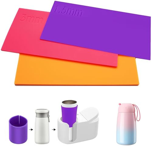 3 pcs Silicone Mug Sublimation, Enveloppes en Silicone pour Tasses Sublimation, Enveloppement De Tasse in Silicone par Sublimation 3D pour Les Produits Vierges de Gobelets de Sublimation