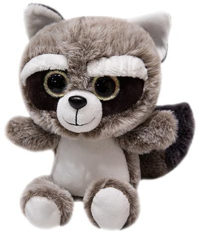 XNAUVOI Kuscheltier Waschbär 20cm Schmusetier Waschbär Grau Stofftier Plüschtier für Mädchen Jungen Kinder