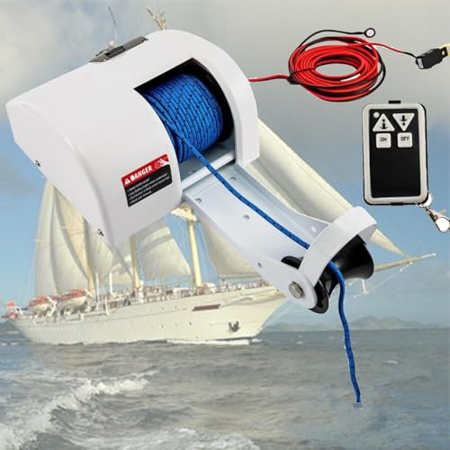 DPLWJPP Verricello Elettrico per Ancora per Barca,Kit Verricello per Ancora Barca in Acqua Salata 12 V,Kit Verricello per Ancora Barca in Acqua Salata con Telecomando Wireless