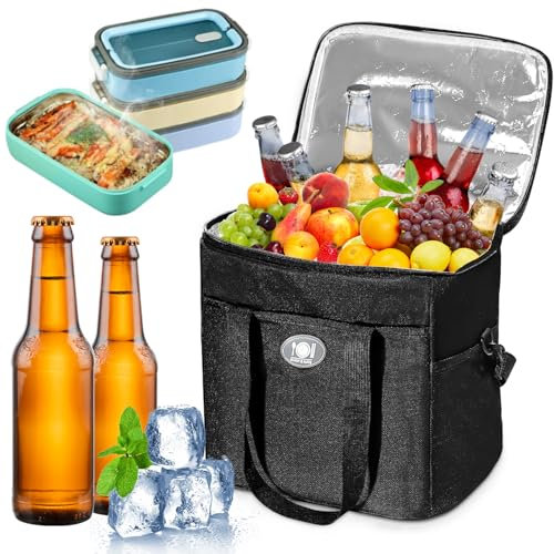 XHYASD Kühltasche Faltbar 16L, Kühlbox Tragbare Eistasche Faltbar, Picknicktasche, Tragbare Kühlbox, Isoliertasche, Warmhaltetasche, Lunchtasche, Thermotasche für Essen, Kühlbox für Picknick