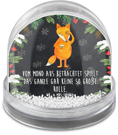 Mr. & Mrs. Panda Weihnachtskugel Fuchs Lord - Geschenk, Schneekugel, Modern, Spruch Lustig, Schick, Füchse, Mond, Neugierig, Weihnachten, Cocktail, Weihnachts