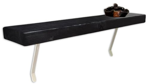 MKGT NO Drill Radiator Shelf | Rustic Slim Narrow Shelf for Hallway (Black, 90cm)