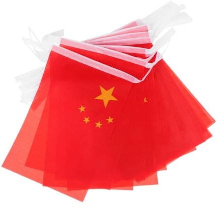 Banner Mit Chinesischer Flagge – 10 M Lichterkette Mini-wimpel Für Partys Paraden Sportveranstaltungen