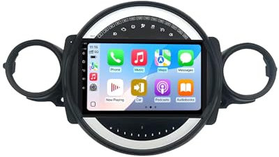 Android 13 2 DIN Pantalla Táctil Radio 9 Coche Pantalla para BMW Mini Cooper R56 R60 R51 2006-2014 con Enlace Espejo/Navegación GPS/Radio FM/BT/Mandos Volante/Reproductor Multimedia(8G+256G)
