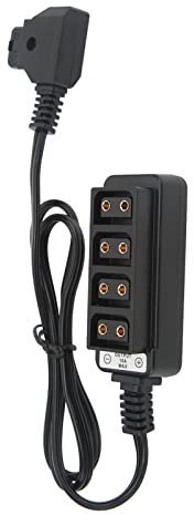 Pongnas Retro- D-Tap Power Splitter Adapter – Male to 4 Female, Vintage Microphone Stand Prop with Simulated Mic & 60cm Cable for Film, Photo & Studio Use