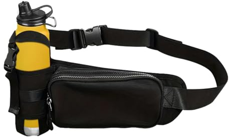 DingGreat Waterproof Running Fanny Pack with Water Bottle Holder - Adjustable Waist Bag for Men & Women, 900D Oxford Lightweight Bum Bag for Hiking Travel Cycling Gym