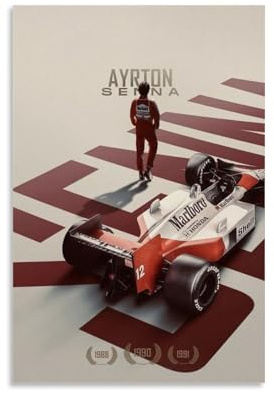 F1-Poster, Retro-Formel-Rennen, Vintage-Cover-Poster für Zimmer, ästhetische Leinwand, Wandkunst, Schlafzimmerdekoration, 50 x 75 cm