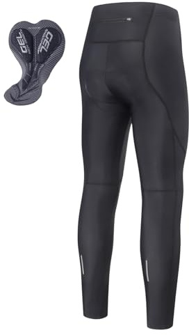 ARSUXEO Pantaloni da Ciclismo da Uomo Leggings da Ciclismo Imbottiti Calzamaglia da Ciclismo con Protezione dal Freddo, Leggings da Ciclismo Imbottiti Leggeri H99