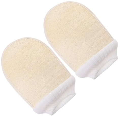 EPIGEIST Luffa Badeschrubber Handschuhe 2 Stück Peelinghandschuhe Körperpeeling Mit Hautfreundlichem Material Für Reinigung Rücken Nacken Schultern Badzubehör