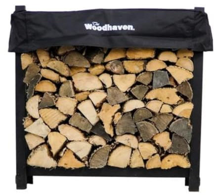 Woodhaven Kaminholzregal mit Abdeckung, 90 cm