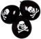 Boland 74164 - Latexballons Piraten, 6 Stück, Größe ca. 23 cm, Schwarz-Weiß, Totenkopf, Knochen, Seeräuber, Luftballons, Geburtstag, Gartenparty, Mottoparty, Hängedekoration, Karneval