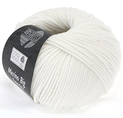 LANA GROSSA Cool Wool Big | Extrafeine Merinowolle waschmaschinenfest und filzfrei | Handstrickgarn aus 100% Schurwolle (Merino) | 50g Wolle zum Stricken & Häkeln | 120m Garn FB 615