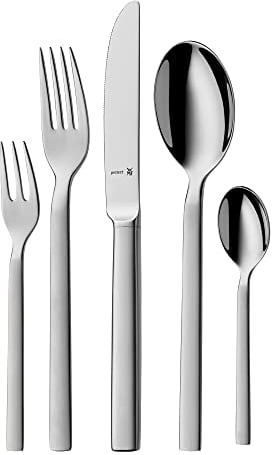 WMF Lyric Besteck Set 12 Personen, Essbesteck 60 teilig, Hohlheftmesser, Cromargan Protect teilmattiert, kratzbeständig, spülmaschinenfest