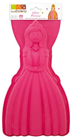 ScrapCooking 3138 Prinzessin Backform Silikon Rosa 35,5 x 17,5 x 3,5 cm