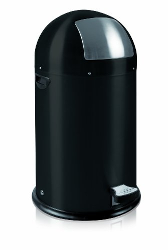 EKO Round Pedal Bin (Metal, Galvanised Inner Bin) 33 L Matte Black
