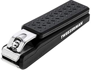 TWEEZERMAN Fußnagelknipser (Precision Grip, Scharfen, Abgerundeten Schneidklingen, inklusive Aufbewahrungsbehälter), Schwarz