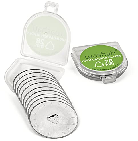 washati Lot de 10 lames de rechange pour cutter rotatif 28 mm – Rond Lames pour tondeuse plastique rond Lames de cutter