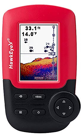 HawkEye Fishtrax 1C Fish Finder with HD Color Virtuview Display, Black/Red, 2 H x 1.6 W Screen Size