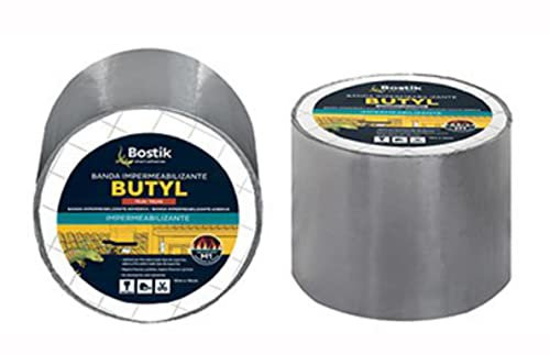 Bostik Waterstop Aluminio - Banda Impermeabilizante, Repara Fisuras y Grietas, Adhiere en Frío a Todos los Soportes, Resiste Condiciones Extremas, Fácil de Aplicar, Cinta 10 cm x 10 m