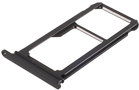 jbTec SIM-Tray/SD-Card kompatibel mit Huawei Mate 10 - Kartenhalter Single Slot Schlitten Rahmen Holder, Farbe:Schwarz