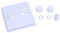 Varilight WQ2W White Plastic 2 Gang Dimmer Plate Only + Dimmer Knobs
