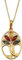 Kiara Jewellery Collier avec pendentif ovale en forme d'arbre de vie entrelacé et ambre mixte plaqué or et argent sterling 925 sur chaîne italienne de 45,7 cm.