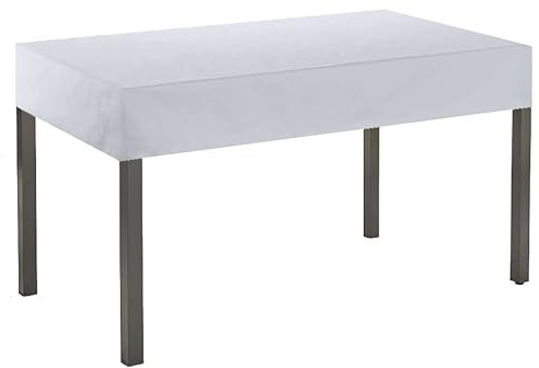 Kaufpirat Premium Abdeckplane 260x100x15 cm Essbank Sitzbank Holzbank Gartenmöbel Gartentisch Hülle Abdeckung Haube Schutzhülle Abdeckhaube 900 D, 500 g/m², 6.000 mm Wasserbeständigkeit Weiß
