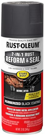 Rust-Oleum 344713 Automotive 2-In-1 Rust Reform & Seal Spray, 12 oz, Flat Black