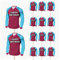 AK Giftshop Football Blue and Claret Shirt Birthday Cupcakes Cake Food Decorations Picks Toppers - (pack of 14)