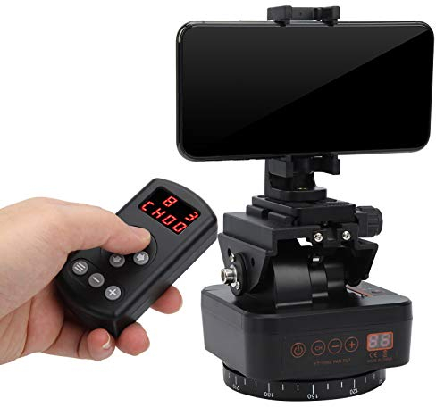 Panorama Kamera Kugelkopf, 360 Grad Drehung, 1 kg Tragfähigkeit, 1/4 Zoll und universelle Schnellwechselplatte, elektrischer Schwenk Stativ Kopf,mit Fernbedienung für Handykamera