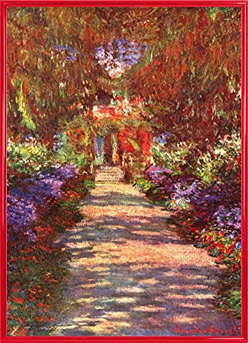 1art1 Claude Monet Poster Kunstdruck Bild und Kunststoff-Rahmen - Eine Allee In Giverny, Gartenweg, 1902 (70 x 50cm)