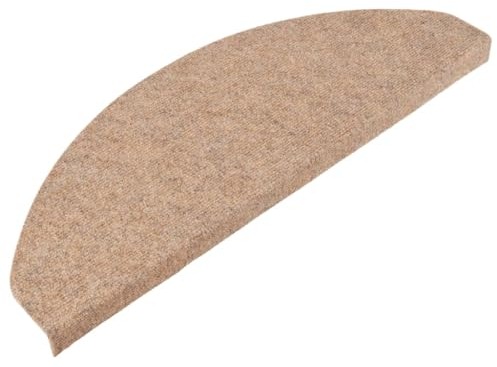 vidaXL Stufenmatten 15 STK., Treppenmatten für Treppenstufen, Treppenteppich Selbstklebend, Treppenstufenmatte Treppenschutz, 65x22,5x3,5cm Beige