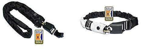 Hiplok Unisex's Homie Stay at Home Chain Bicycle Lock, Black, 10 mm x 150 cm & Gold: Sold Secure Rated Wearable Chain Bicycle Lock