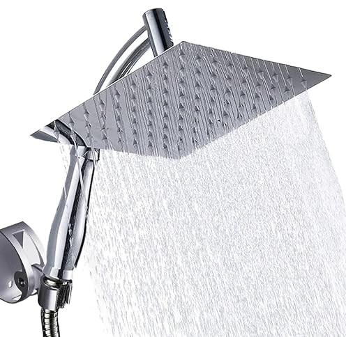 Regenduschkopf XL Deluxe - ø 28 cm - Mit Schlauch Und Halter - Temporäre Mit Geschenk - Duschkopf - Duschschlauch - Handbrause - Regendusche - Hochdruck - Edelstahl - Wellness - Spa