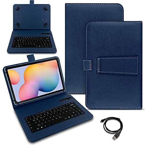 Schutzhülle QWERTZ Bluetooth Tastatur kompatibel mit Samsung Galaxy Tab S8 11.0 Hülle Cover Tablet Tasche Case Keyboard kabellos Ultra deutsches Layout, Farben:Blau